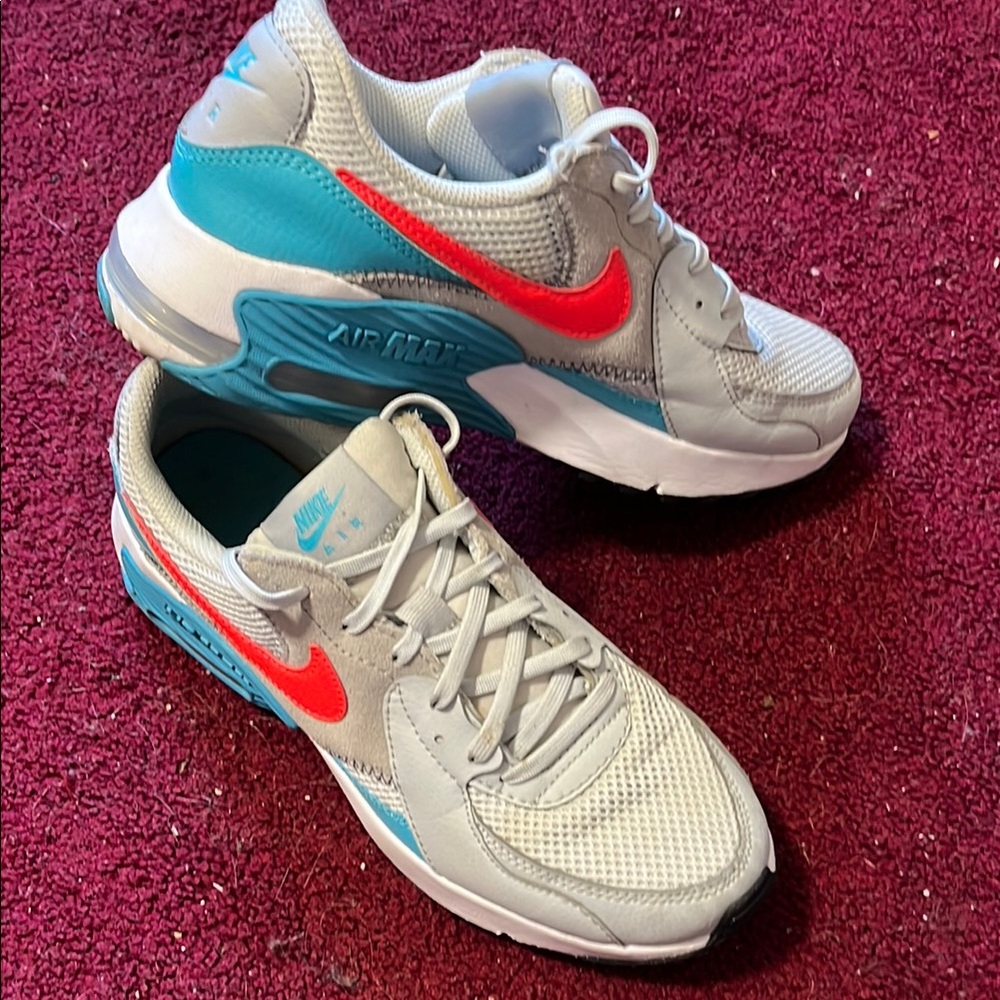 Air Max Sneakers in Gray and Orange Women Size 7
